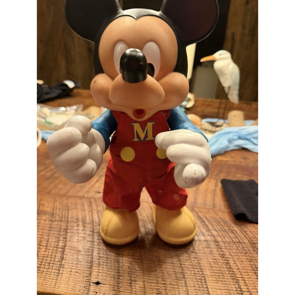 Vintage Disney Mickey Mouse Red Overalls 15" Figure
